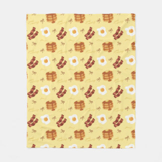 Ontbijt Thema Bacon Eieren Pannenkoeken Patroon Fleece Deken