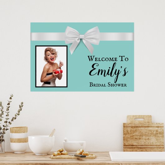 Ontbijt thema Blauw en witte romp Poster (Keuken)