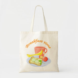 Ontbijt tijd illustratie tote bag