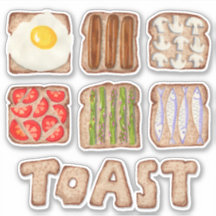 Ontbijt Toast op maat gesneden Sticker