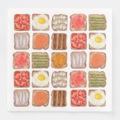 Ontbijt Toast Patroon Papieren servetten (Voorkant)