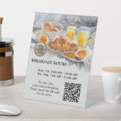 Ontbijt Uren Hotel Guest House Logo QR Code Reclamebord Met Voetstuk (Insitu)