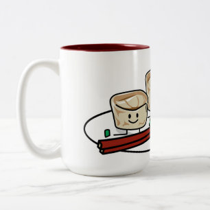 Ontbijt van het de boldim sum van Mandu het Tweekleurige Koffiemok