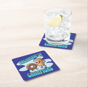 Ontbijt van Kampioenen Vierkante Kartonnen Onderzetter