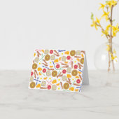Ontbijt voedingsmiddelen patroon Notecard Kaart (Gele Bloem)