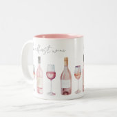 Ontbijt Wijn Grappig Quote Schattige Tweekleurige Koffiemok (Voorkant links)