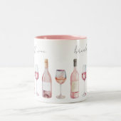 Ontbijt Wijn Grappig Quote Schattige Tweekleurige Koffiemok (Center)