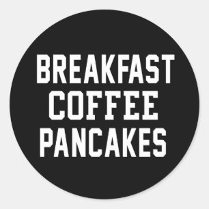 Ontbijtende koffie pancakes ronde sticker