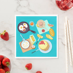 Ontbijtende voedingsmiddelen servet