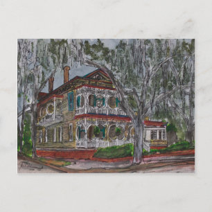 ontbijthuis Savannah Georgia kunst schilderij Briefkaart