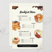Ontbijtmenu, Restaurant Menu, Cafe Marketing Menu (Voorkant / Achterkant)
