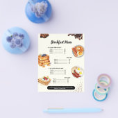 Ontbijtmenu, Restaurantmenu, Cafe Marketing Flyer (Enkel)
