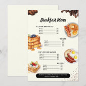 Ontbijtmenu, Restaurantmenu, Cafe Marketing  Menu (Voorkant / Achterkant)