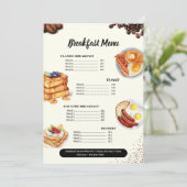 Ontbijtmenu, Restaurantmenu, Cafémarketing  Menu (Staand voorkant)