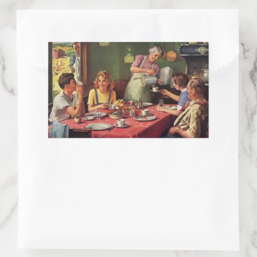 ontbijtontbijt bij het eten in de keuken rechthoekige sticker (Tas)