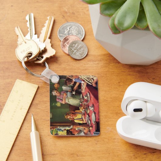 ontbijtontbijt bij het eten in de keuken sleutelhanger (Bureau)