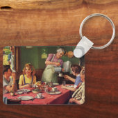 ontbijtontbijt bij het eten in de keuken sleutelhanger (Voorkant)