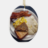 Ontbijttijd - Bacon Eggs Toast Grits Keramisch Ornament (Rechts)