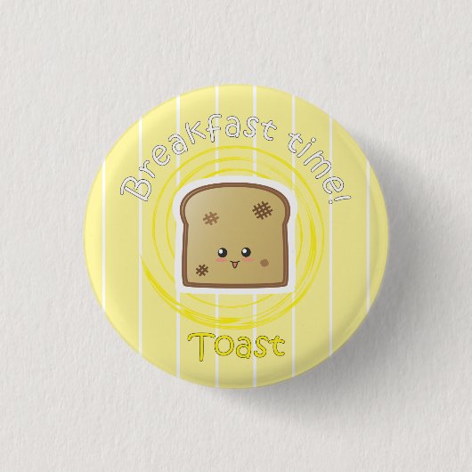Ontbijttijd - Toast Ronde Button 3,2 Cm (Voorkant)