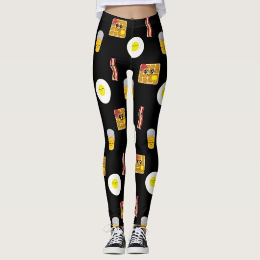 ontbijtvoeding, broedeieren, wafels, bacteriën leggings (Voorkant)