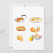 Ontbijtvoeding Koffie, Croissant, Eieren, Bagels Kaart (Voorkant)