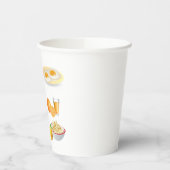 Ontbijtvoeding Koffie, Croissant, Eieren, Bagels Papieren Bekers (Links)