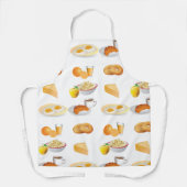Ontbijtvoeding Koffie, Croissant, Eieren, Bagels Schort (Voorkant)