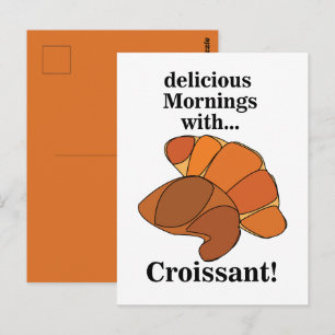 Ontbijtvoedsel van Croissant Briefkaart