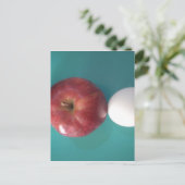 Ontbijtvrienden: Twee eieren $ Een Apple Stilleven Briefkaart (Staand voorkant)