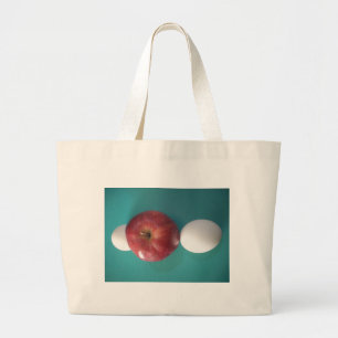 Ontbijtvrienden: Twee eieren $ Een Apple Stilleven Grote Tote Bag