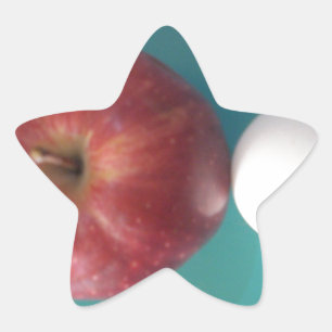 Ontbijtvrienden: Twee eieren $ Een Apple Stilleven Ster Sticker