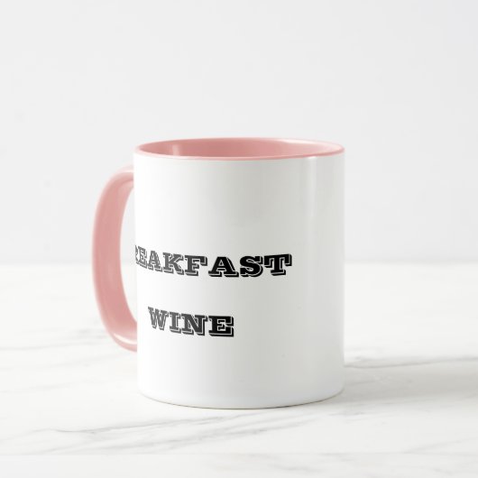 Ontbijtwijn grappig, schattige mok met twee tinten (Voorkant links)