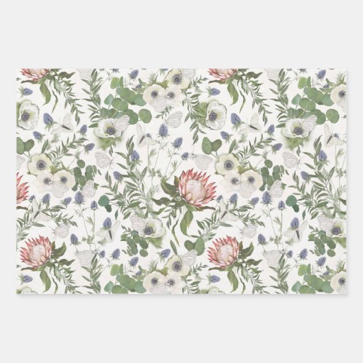 Ontbinding van Floral Butterfly Garden Inpakpapier Vel (Voorkant)