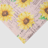 Ontbinding van zonnebloemen en Script Floral Tissuepapier (Detail)