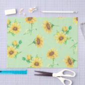 Ontbinding van zwevende groene zonnebloemen tissuepapier (Craft)