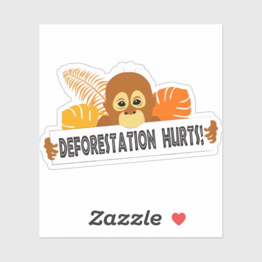 Ontbossing Hurts Sad Orangutan Sticker (Vel)