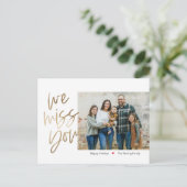 Ontbreekt jou Bewerkbare Kleur Vakantie Foto Postk Feestdagenkaart (Staand voorkant)