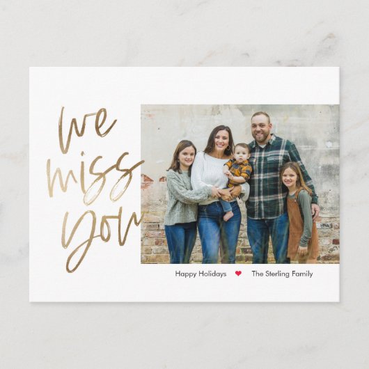 Ontbreekt jou Bewerkbare Kleur Vakantie Foto Postk Feestdagenkaart (Voorkant)