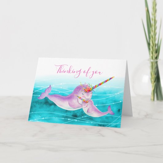 Ontbreekt u Narwhal onderwater waterverf kaart (Voorkant)