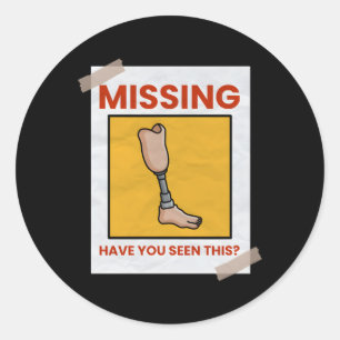 Ontbrekend beenprothetisch been ronde sticker