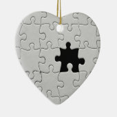 Ontbrekend Jigsee Puzzle Piece Black and White Keramisch Ornament (Rechts)