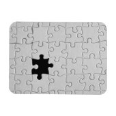 Ontbrekend Jigsee Puzzle Piece White Magneet (Horizontaal)
