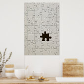 Ontbrekend Jigsee Puzzle Piece White Poster (Keuken)