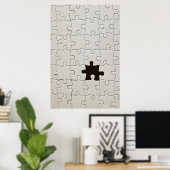 Ontbrekend Jigsee Puzzle Piece White Poster (Thuiskantoor)