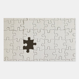 Ontbrekend Jigsee Puzzle Piece White Rechthoekige Sticker
