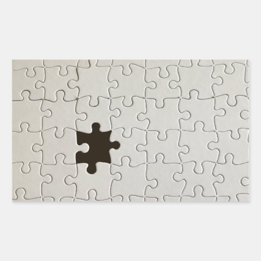 Ontbrekend Jigsee Puzzle Piece White Rechthoekige Sticker (Voorkant)