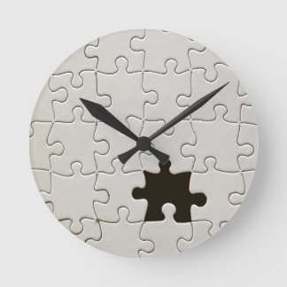 Ontbrekend Jigsee Puzzle Piece White Ronde Klok