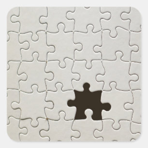 Ontbrekend Jigsee Puzzle Piece White Vierkante Sticker