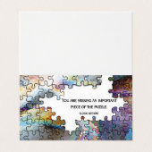 Ontbrekend puzzelstuk gevouwen visitekaartje (Buitenkant ongevouwen)