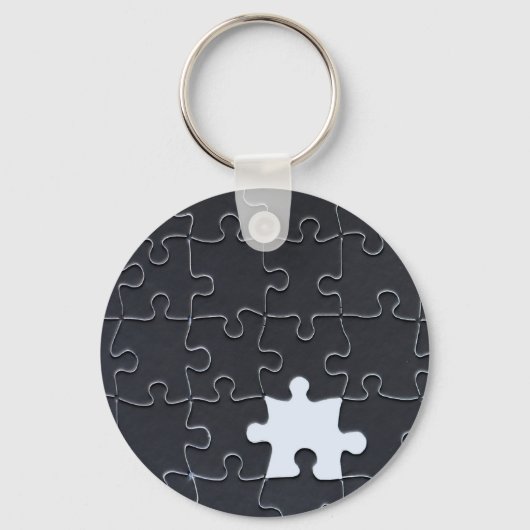 Ontbrekend Puzzelstuk zwart Sleutelhanger (Voorkant)